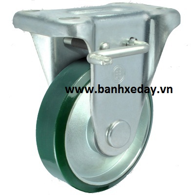 Bánh xe đẩy Pu thép kiểu Nhật càng cố định